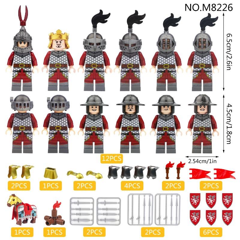 Griffin legion medieval soldier doll M8226 children assembled small educational toy horses.
