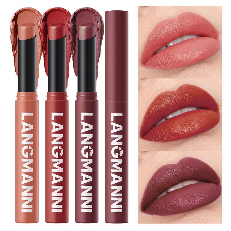 12 Colors Matte Lipstick Pen Waterproof Nude Lip Gloss Makeup Long Lasting Non-Stick Cup Sexy Women Velvet Red Lip Tint Cosmetic