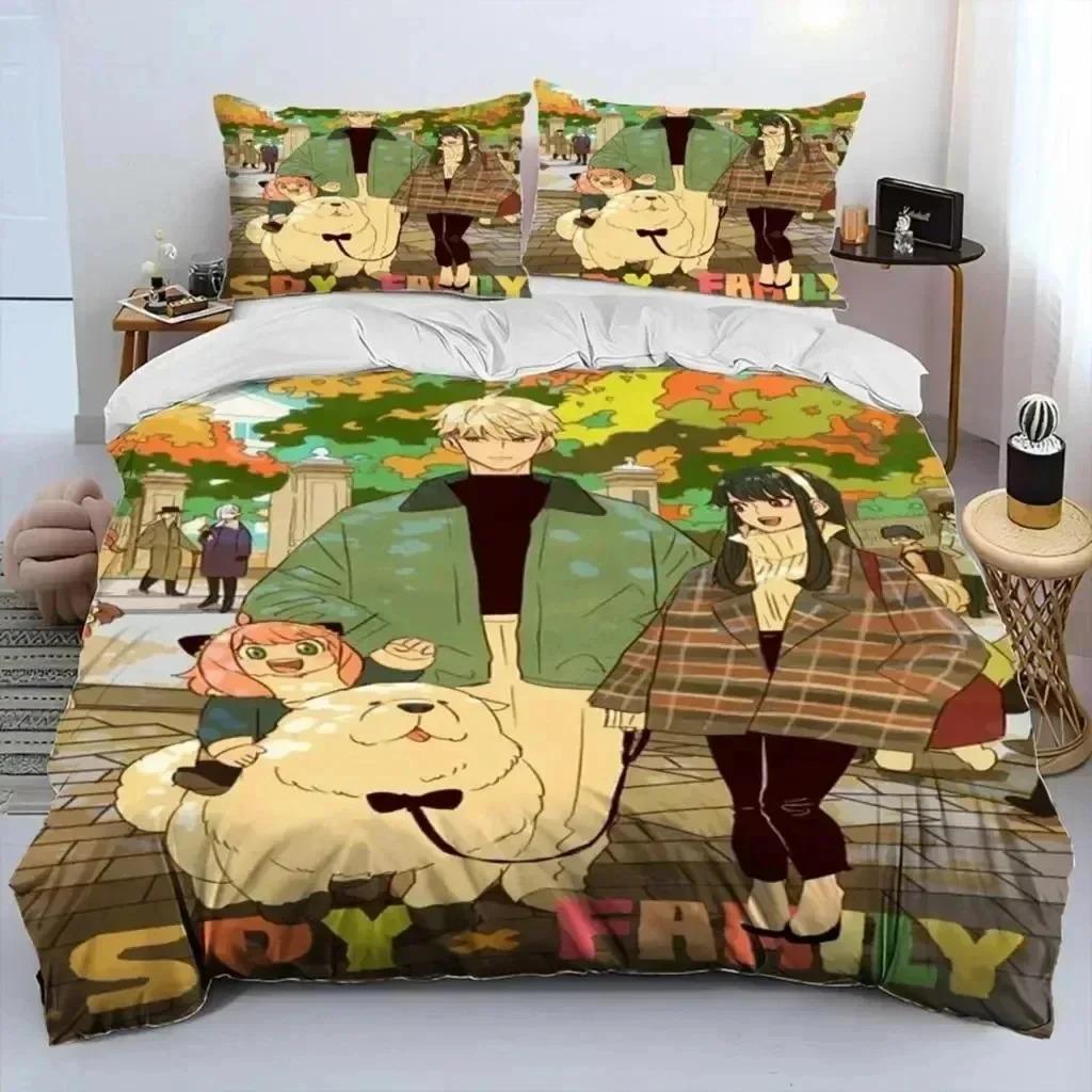 3D Print Anime SPY×FAMILY Anya Beding Set Young Boys Young Girls Twin Quen Sized Dimensions Soft Duvet Cover Pilowcase Bed Children Kids Adult People