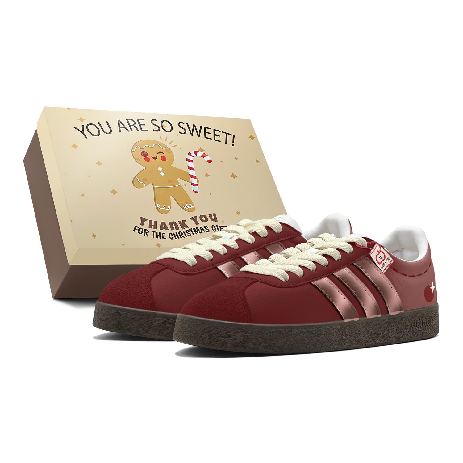 

Adidas VL COURT 2.0 Red Velvet Apple, Thin Sole, Comfortable German Army Trainers Unisex Burgundy JI0497(TeamS1-S-BOX) 38