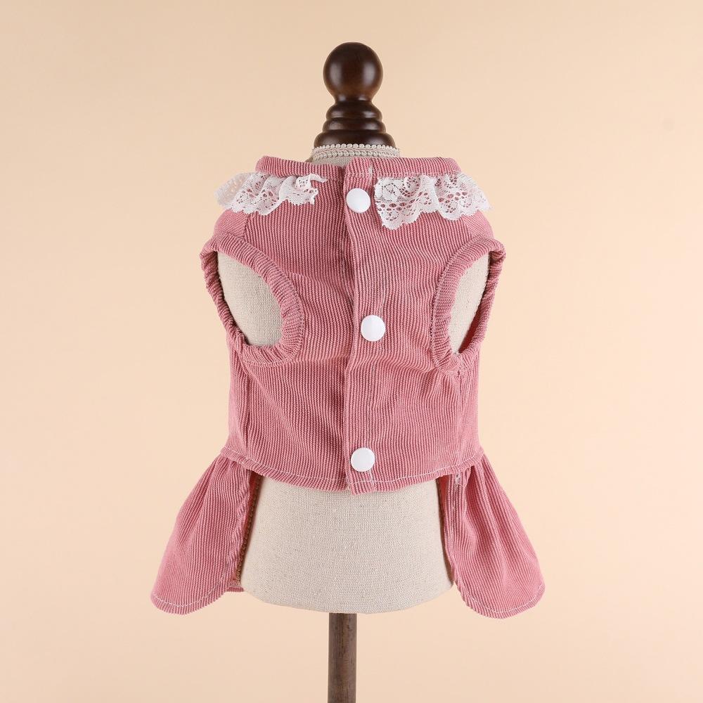 Early Spring New Princess Style Puppy Dog Cat Clothes Teddy Than Bear Pomeo Special Cute Chest and Back Dress