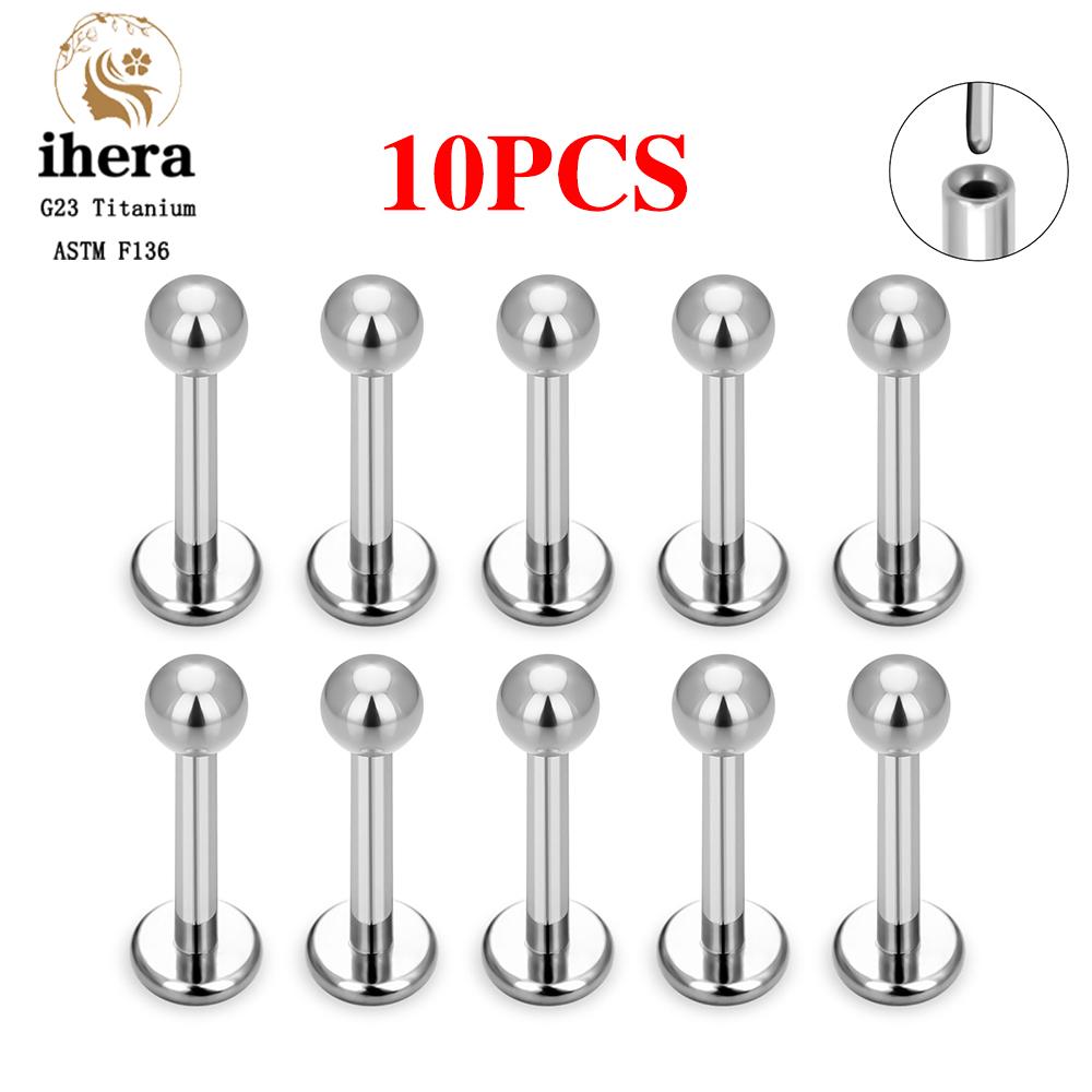 

10PCS G23 Titanium Lip Ring Labret Piercing Stud Earring CZ 16/18/20G Push Pin Ear Tragus Cartilage Helix Conch Pierc Jewelry 16G 1.2x6x4x2mm