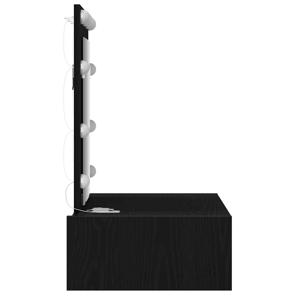 Makeup Table with Storage Black 60 x 40 x 70 cm Particleboard