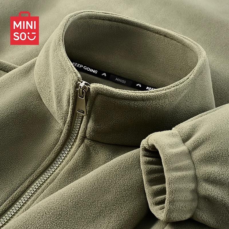 MINISO Unisex Plush Lined Stand-Collar Jacket 3XL
