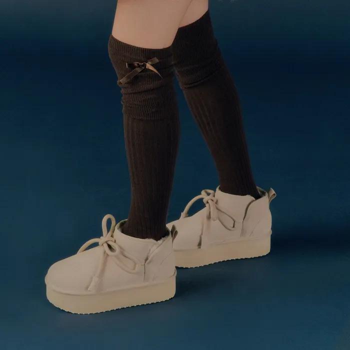 Ribbon Over Knee socks_Brown