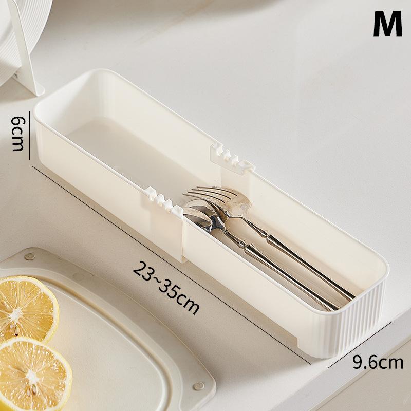 M-Expandable Drawer Organizer And Storage Bins Plastic Divider Box For Kitchen Flatware Makeup Tray Bathroom Office Holder