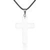 1Pc Handmade Carved Cross Natural Stone Pendant Necklace For Women Men Healing Chakra Crystal Charms Choker Jewelry