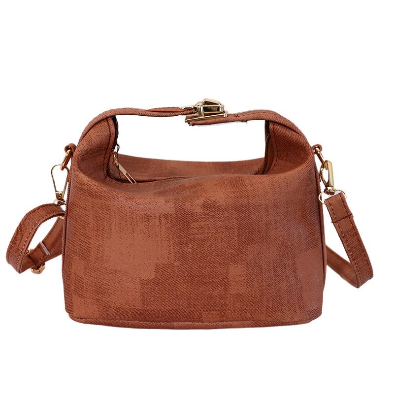 

Spring new leopard print personality trend texture shoulder messenger bag simple retro casual handbag women коричневий