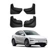 Black ABS Car Mud Flaps: Tire Splash Guards for Tesla