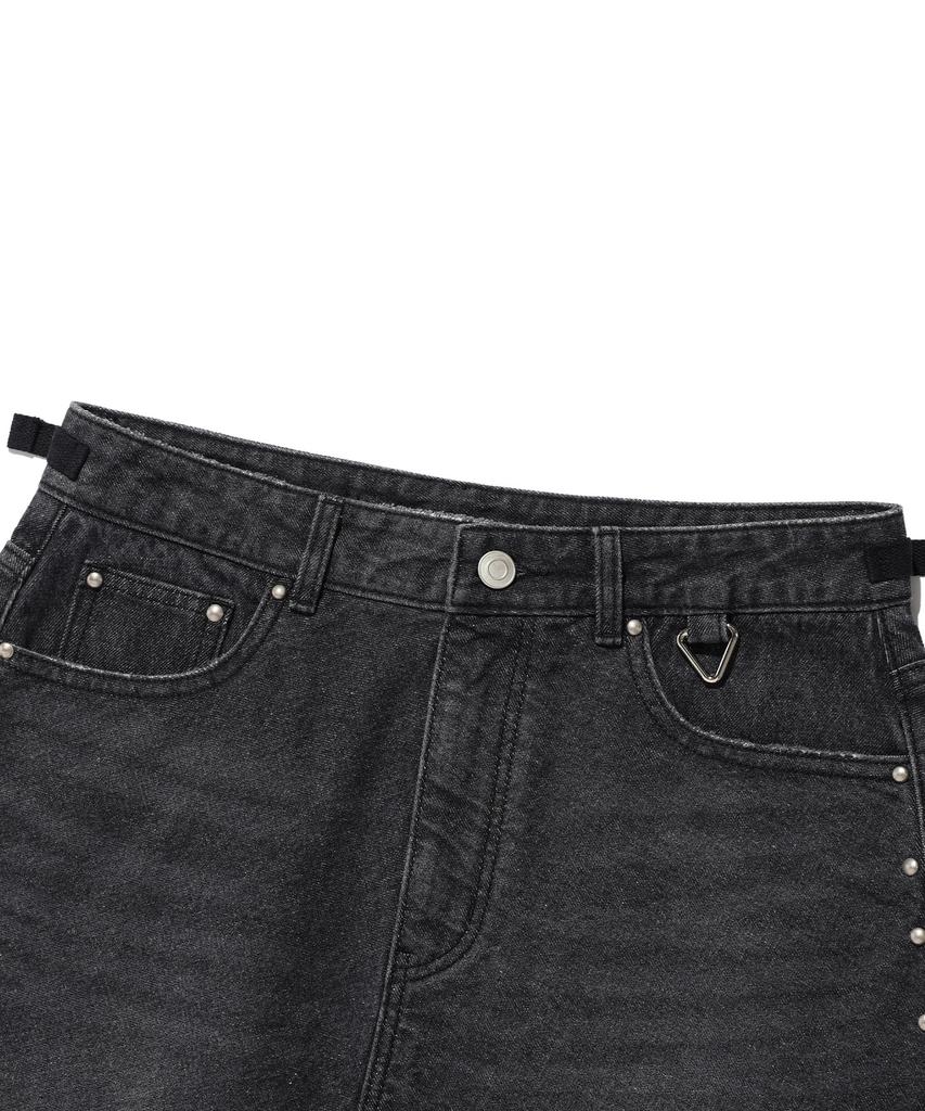 East Coast Washed Stud Denim Skirt_Black(Ik2Effd190A)