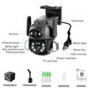 Câmera binocular WIFI de tela dupla 4K 8MP PTZ AI Body Rastreamento automático CCTV Segurança Luz colorida inteligente Monitoramento de visão noturna