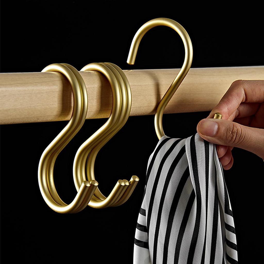 Safety Buckle S Shaped Hooks Easy Installation Hanger Hooks for Pots Pans Plants Bags Cups