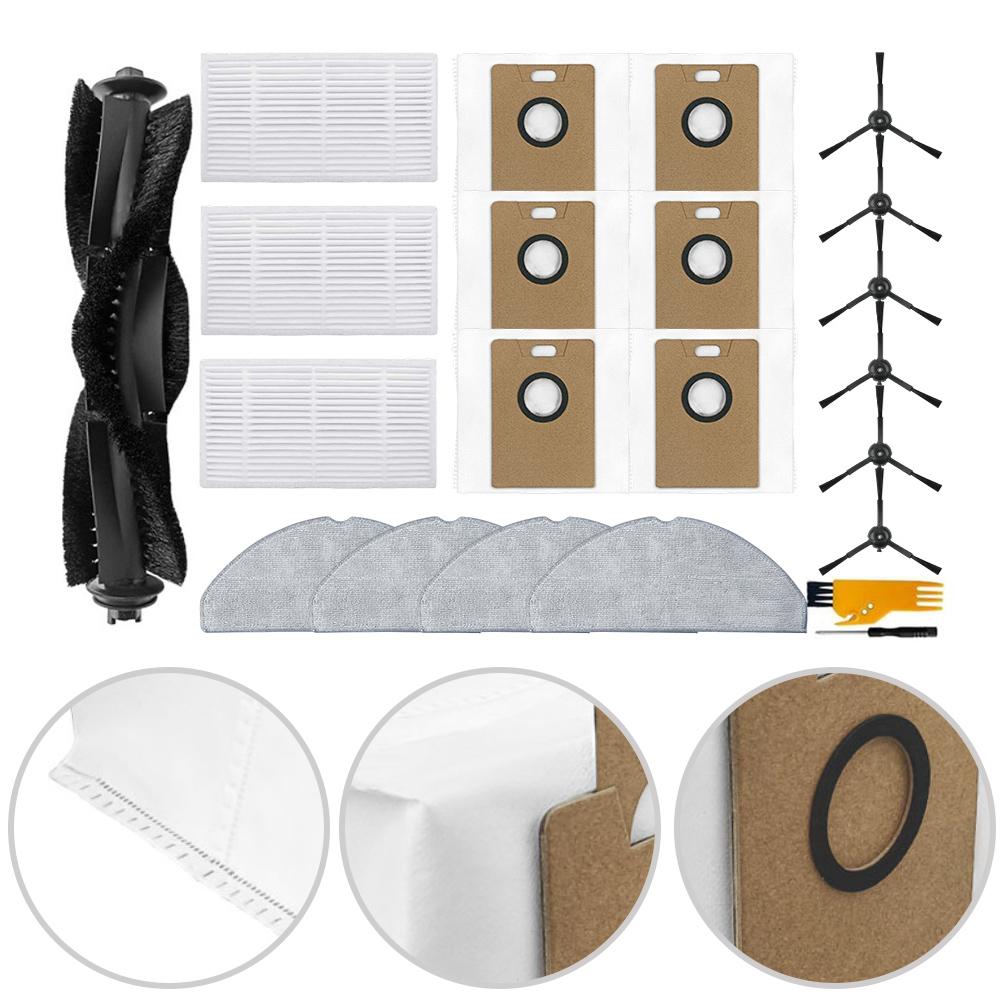 Robot Vacuum Spare Parts Set for Tapo RV30 Max Plus RV20 Max Plus Includes Main Brush Mop Cloth Filter Dust Bag and Side Brush