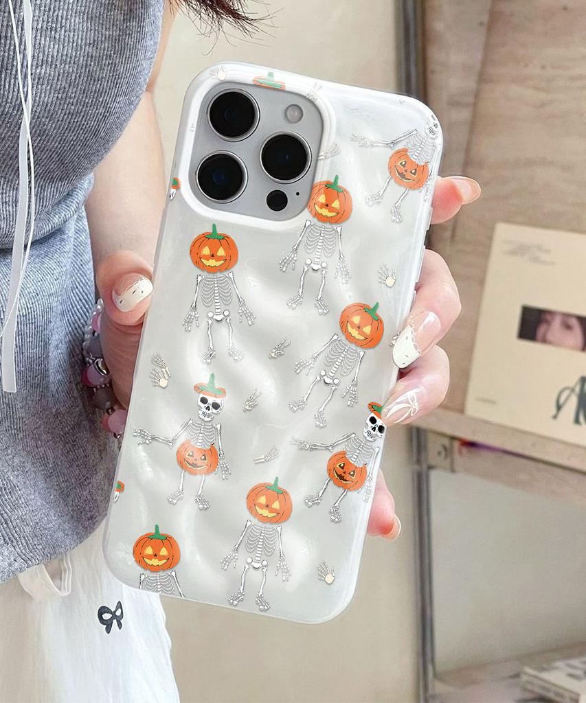 Halloween Cartoon Pumpkin Phone Case For iPhone 17 Air 16 15 14 13 12 11 Pro Max Shockproof Soft Cover Fundas