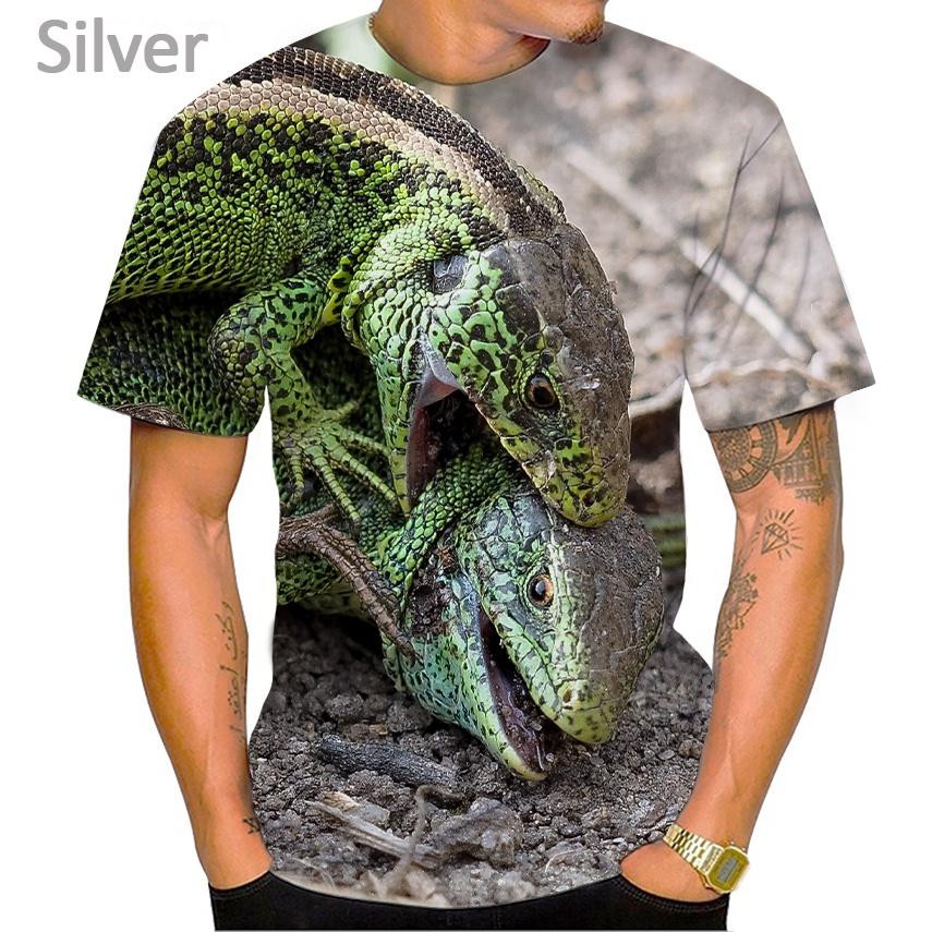 Summer Hot Sale 3D T-shirt Fashion Animal Lizard Print T Shirt Personalized Harajuku Style Street Breathable Short Sleeve Top