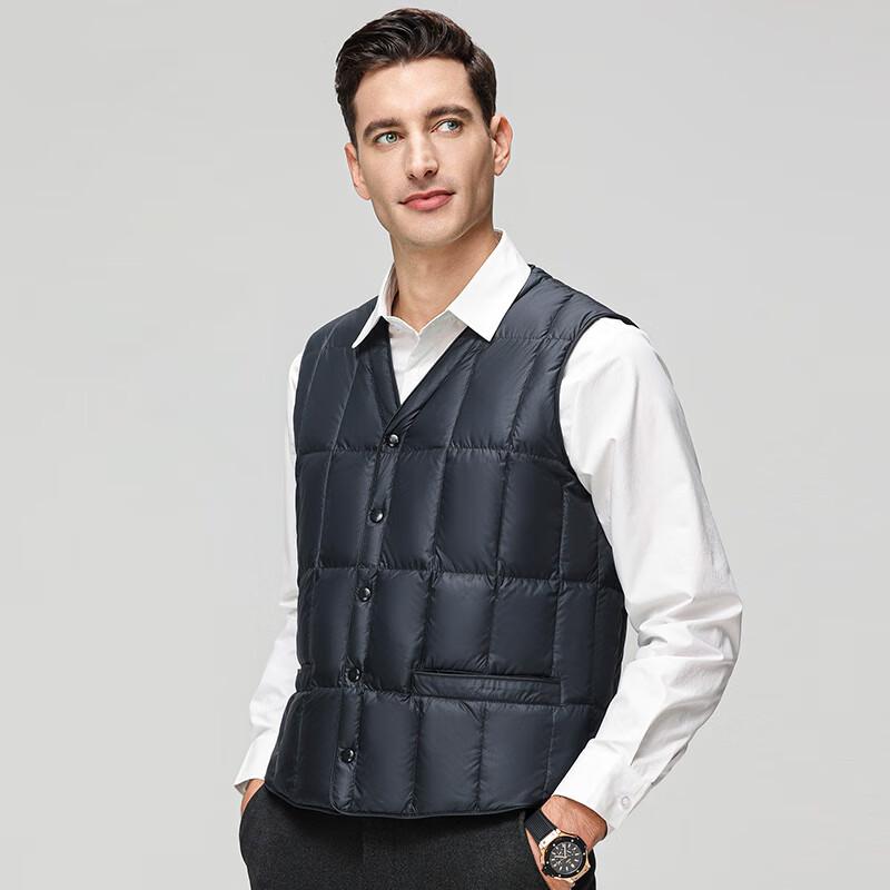 Fengxun Men's Warm V-Neck Down Vest
