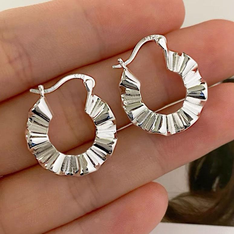 BF CLUB 925 Sterlingsilber Ohrringe für Damen Trendige Wellen-Ohrringe Schmuck Allergieprävention Party-Accessoires