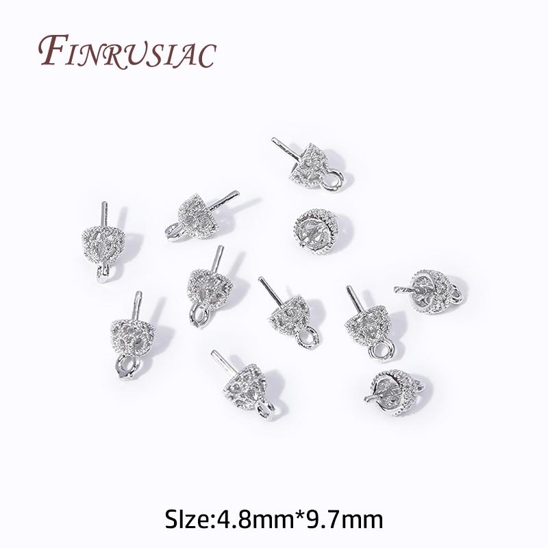 18K Gold Plated Hollow Crown Design Pearl Pendant Mounting,Beads End Caps Peg Bails,Suitable For DIY Pearl Jewelry Crafts 10 PCS