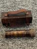 Vintage Antique Brass Kaleidoscope Illusion Prism Nautical Toy With Leather Box