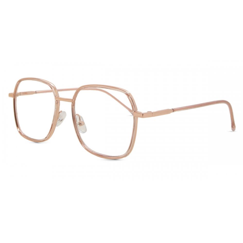Full Rim Square Transparent Brown Rose Gold Smartbuy Collection Nielsen Mtr 94d Fashion Unisex Eyeglasses