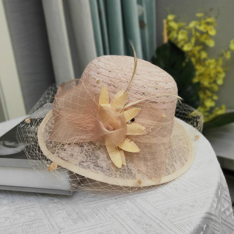New Women's Summer Curled Mesh Visor Court Retro Elegant Lace Flower Travel Sunscreen Topper Tide