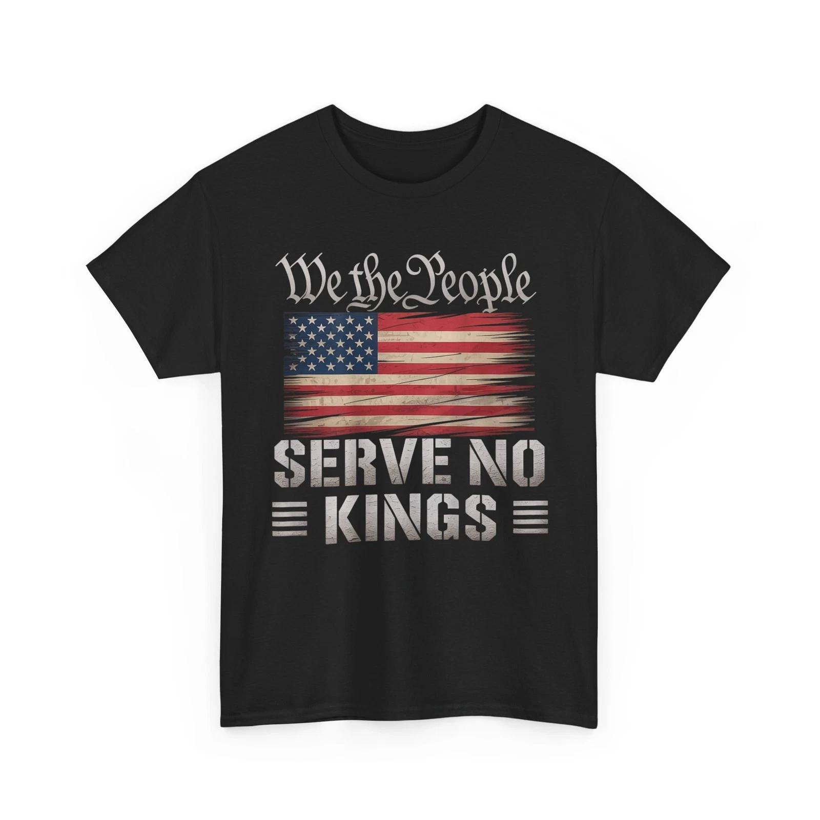 No Kings Day Shirt, No Kings in America USA Flag Shirt S