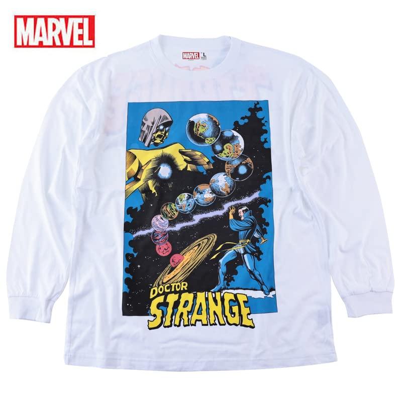 EVERSOUL Marvel Langarm-T-Shirt, Doctor Strange, Captain America, Amerikanischer Comic-Charakter Merchandise, Herren, Weiß, Größe XL [Parallelimport]
