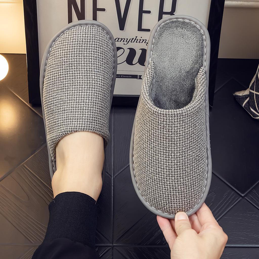 Autumn and winter new cotton slippers home indoor non-slip silent soft bottom wear-resistant home fabric cotton slippers