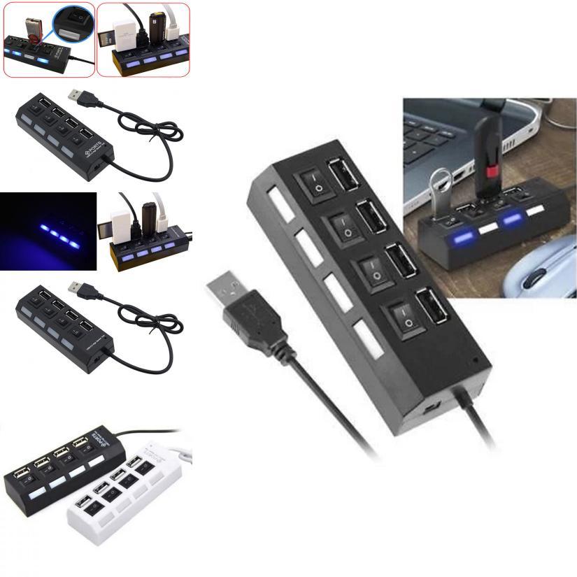 Black Led 4 Port Usb 2.0 Hub With Premium Quality Craftsmanship And Timeless Design