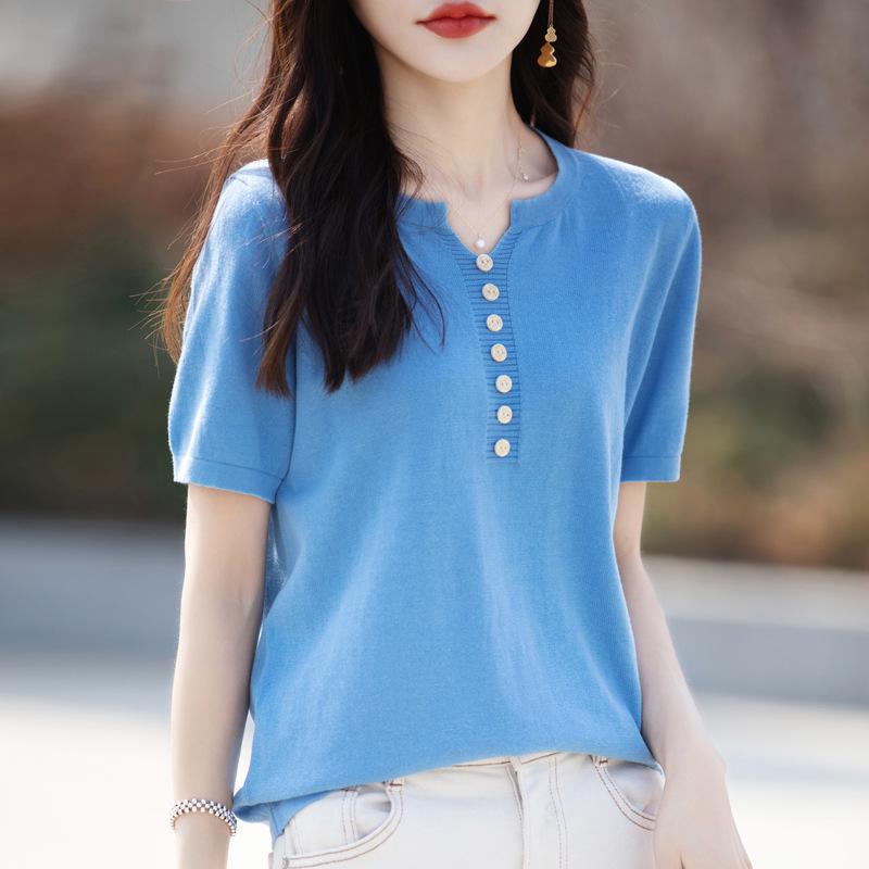 

Women s V-Neck Loose Fit Cotton Linen T-Shirt - Summer Short Sleeve, Plus Size Medium