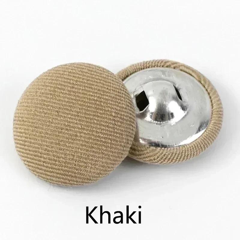 20Pcs Meetee 11-30mm Round Cloth Covered Button Decorative Shank Buttons for Suit Coat Dress Clothes Sewing Buckle Accessories