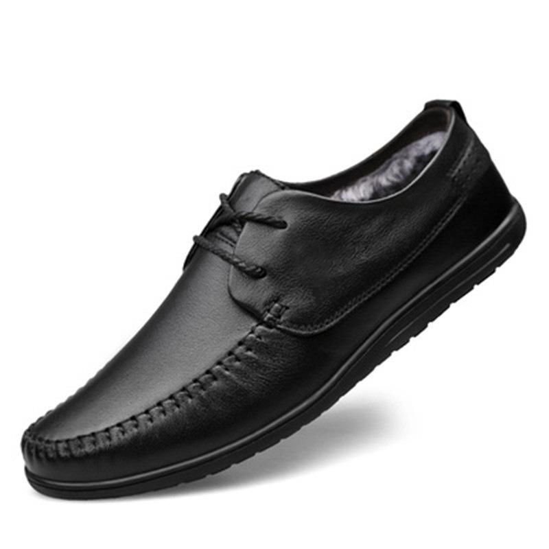 8862 Men'S And Women'S Shoes Flat-Soled Leather Shoes Spring Low-Top First-Layer Cowhide Surface Business Casual Shoes Single Shoes