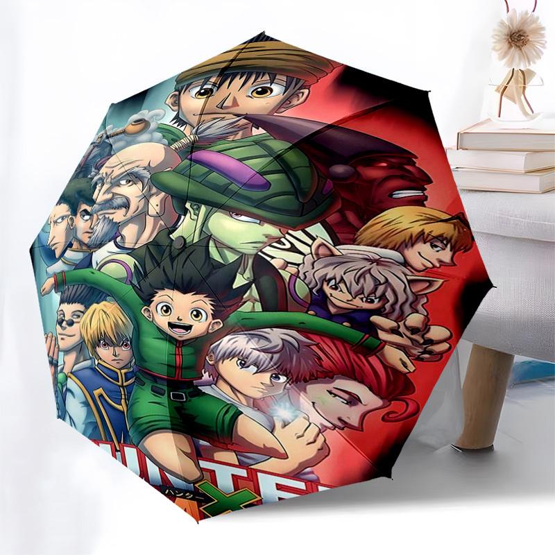 1pc Hunter X Hunter Inspired Umbrella Automatic Opening & Closing, Portable 3-Fold Design, 8-Bone Iron Frame, Outdoor, Ideal Gift for Fans, Travelers,
