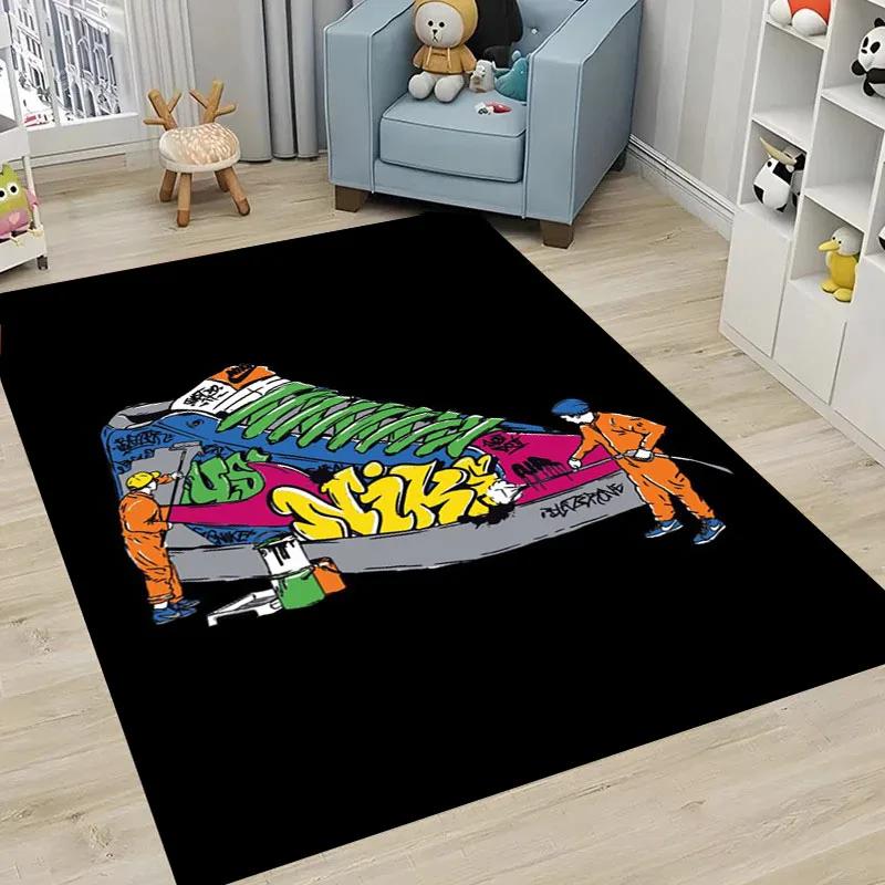 HD Printing Fashion Basketball Shoes Rug for Bedroom Living Room Hallway Long Strip Carpet  Anti-slip Rug Sofa Doormat Home Mat