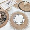 1PC Rundes Tischset mit Blumendruck im nordischen Stil, rutschfestes Tischset, Wärmedämmung, Möbeldekorationsmatte, Kaffeetassenmatten