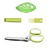 5 Stainless Steel Blades Herb Scissors Green Onion Scissors with Cleaning