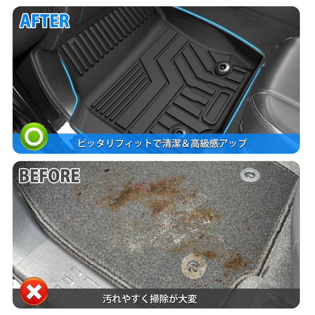 Virauto Toyota New Land Cruiser 250 Series Compatible 3D Floor Mats Second Row Mats 2024 April onwards GDJ250W TRJ250W Land Cruiser 250 LAND CRUISER