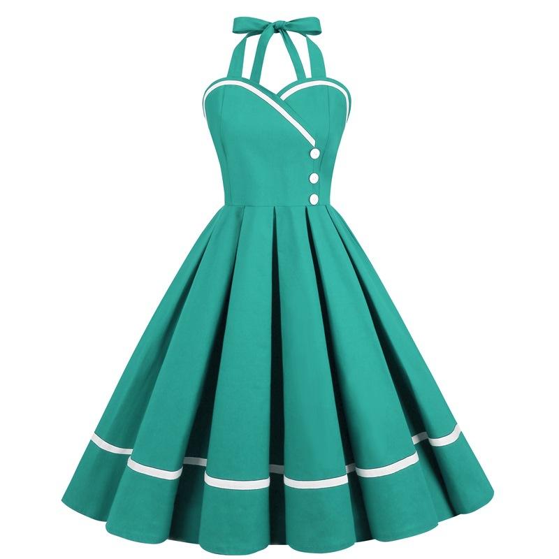 GMXIA Vintage patchworkové šaty bez rukávů s holínkami v pase a sukní Pompadour