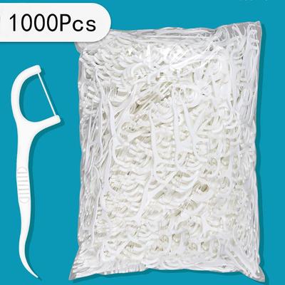 1000 Stück Zahnseide-Sticks für Erwachsene Ultrafeine Zahnseide Zahnreinigung Tragbares Zahnstocher-Garn Mundhygiene-Pflege