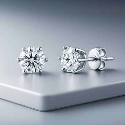 Maison De She Moissanite Earrings Lab-Worn Diamond 6-Prong 0.3 Carat