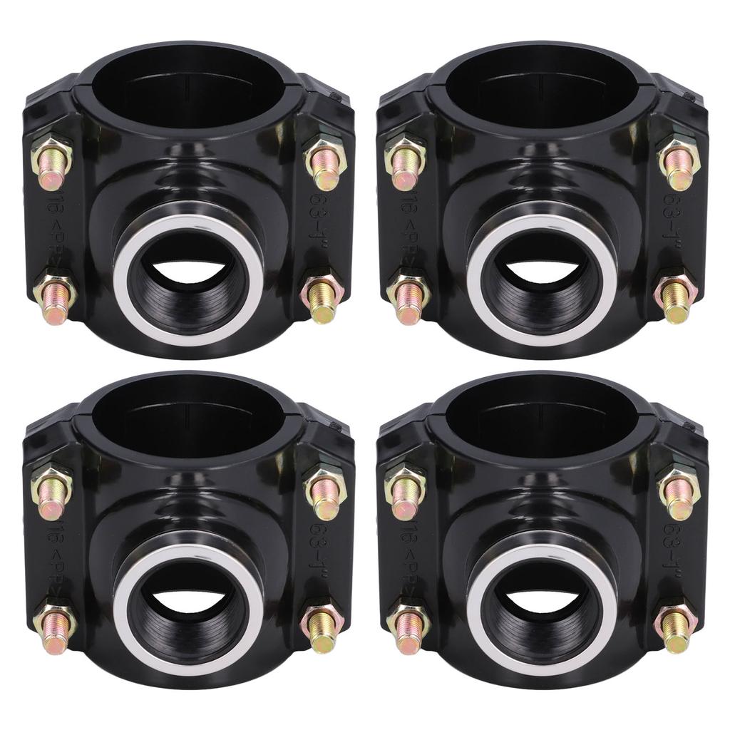 4 Sets Water Drain Saddle Plastic Pipe Additional Quick Connector Tee Kit G1 Female Thread