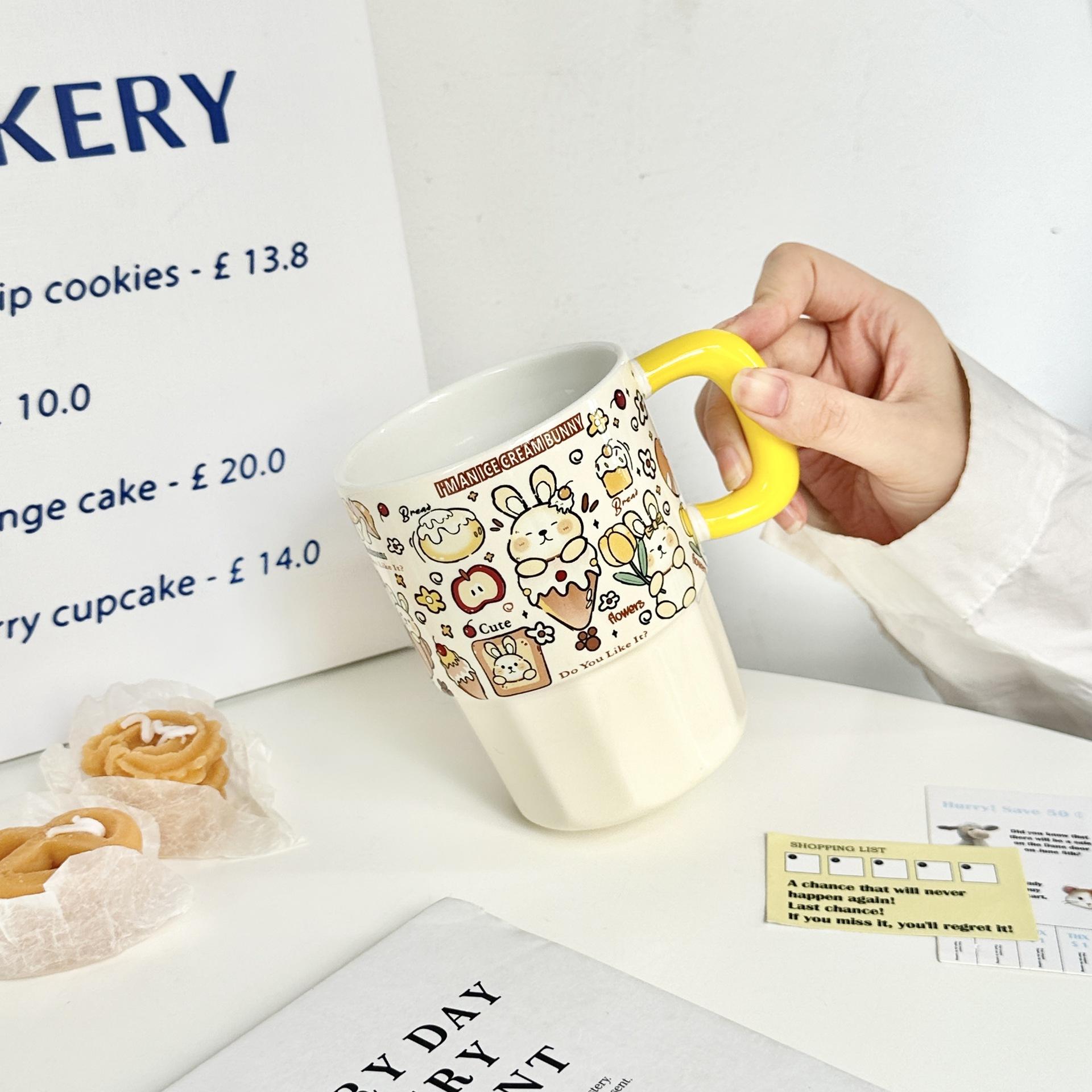 

Соломенная кружка с крышкой, керамическая чашка высокой ценности, милая чашка для воды, чашка для кофе, молока, сока для девочек 401-500ml