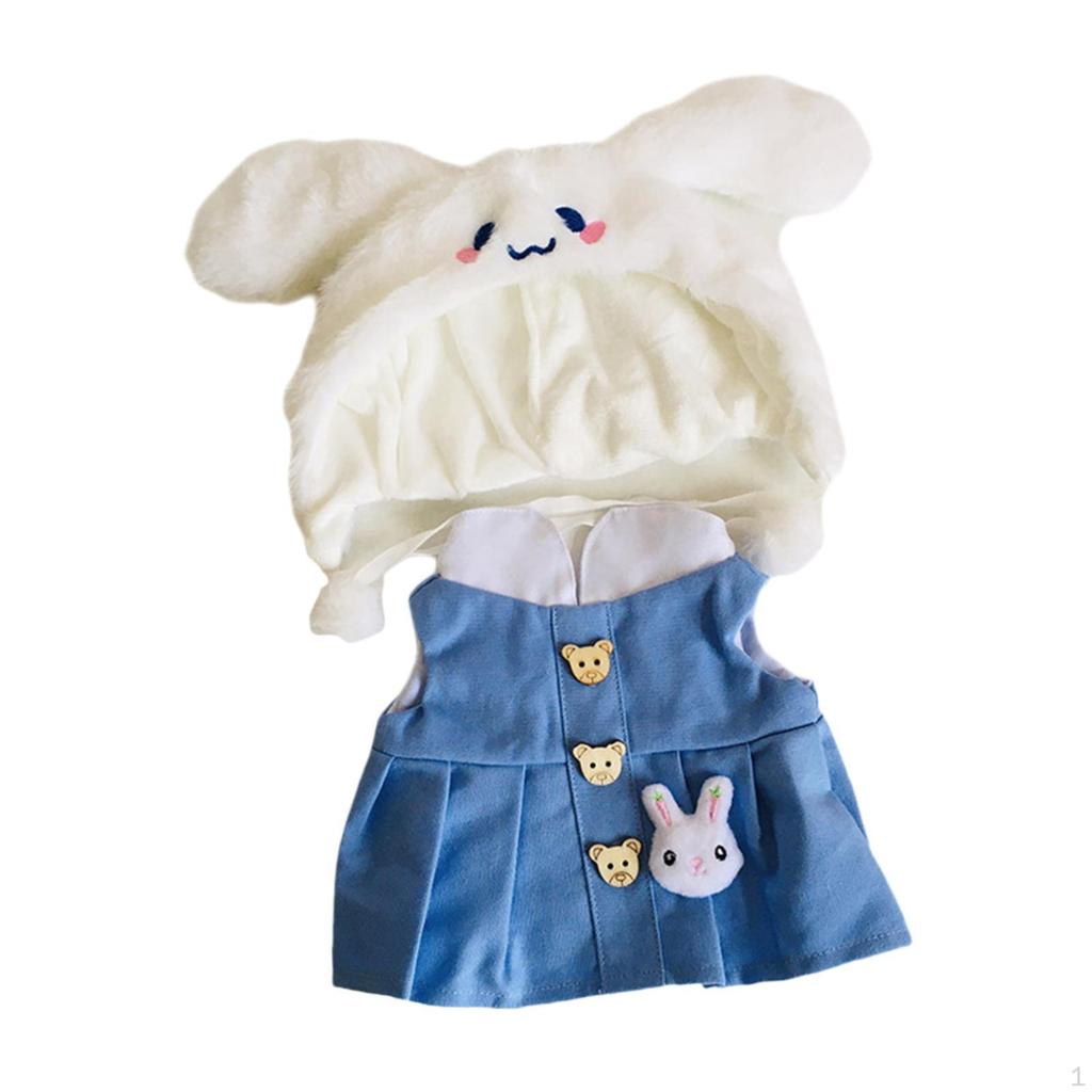 14.96inch Doll Clothes Dress and Hat Outifit Set Stylish Cute Soft Clothing DIY Toy for