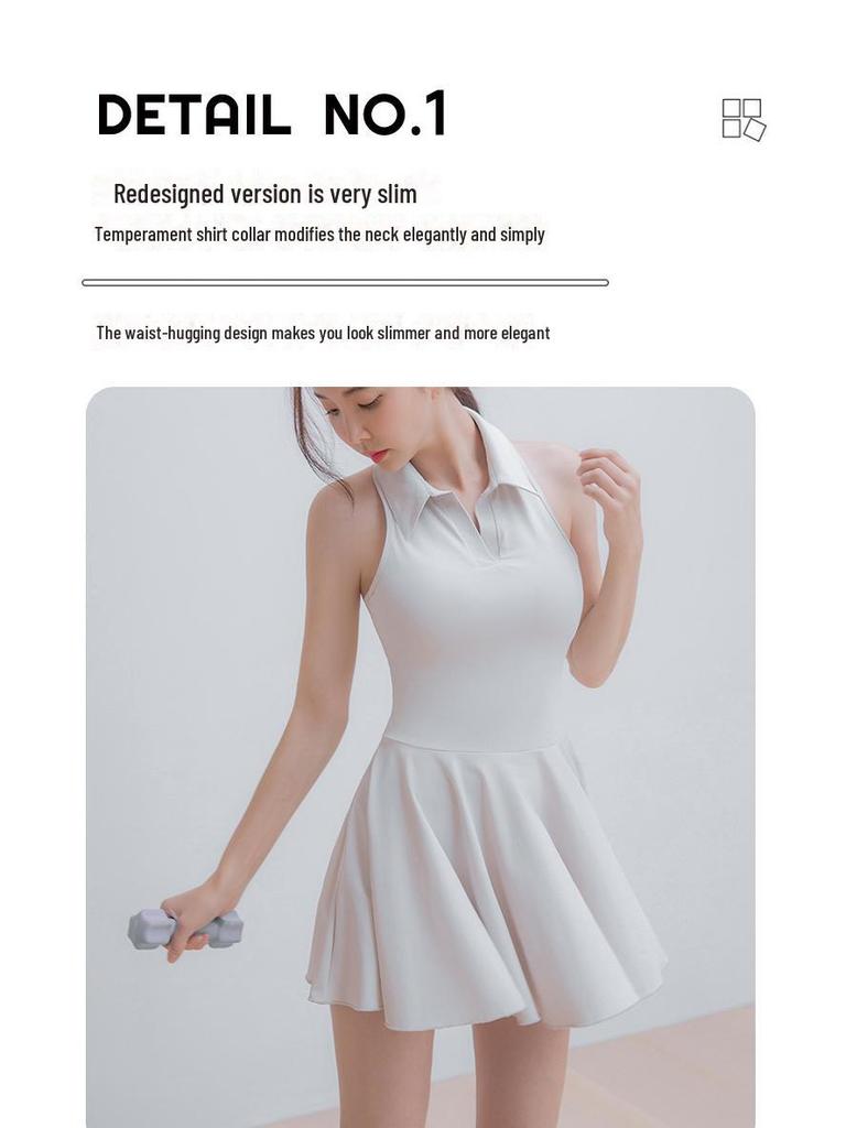 Women's 2025 Autumn High-End Sports Polo Dress: Badminton, Tennis, Golf Casual Skirt