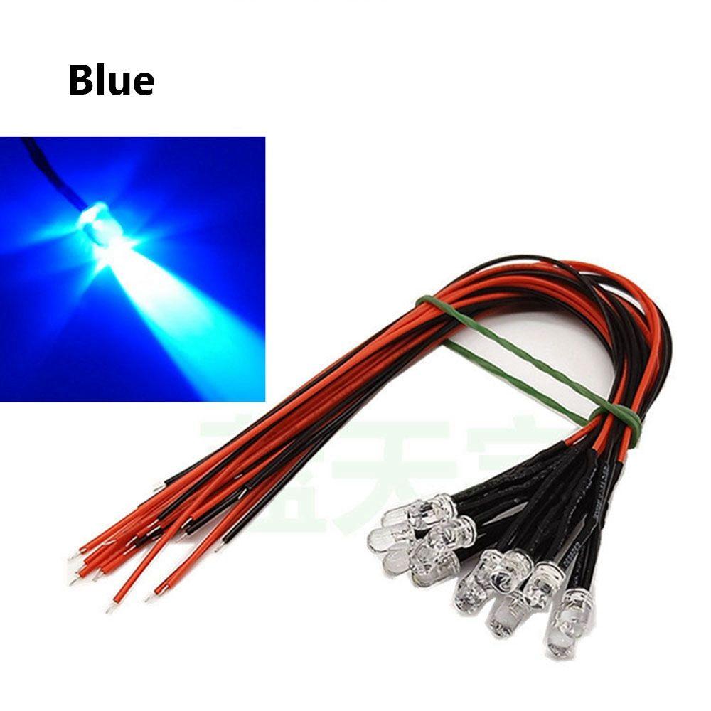 10pcs 3mm 12V LED Light Red White Yellow For 1/10 RC Crawler 1/14 Tamiya RC Truck Drift Car Truck Toys SCX10 SCANIA G63