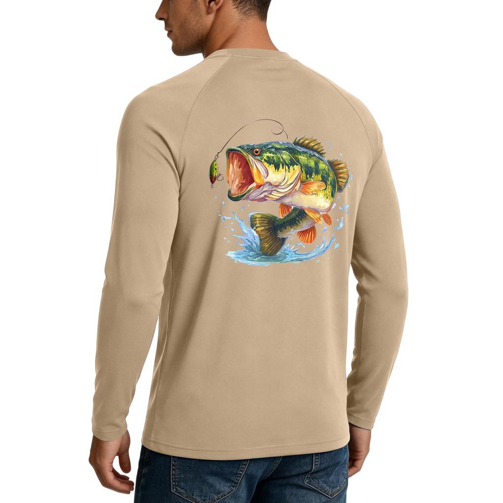 Men Long Sleeve 50 Plus Sun Shirt Quick Dry Lightweight Stretch Outdoor Fishing Athletic Top