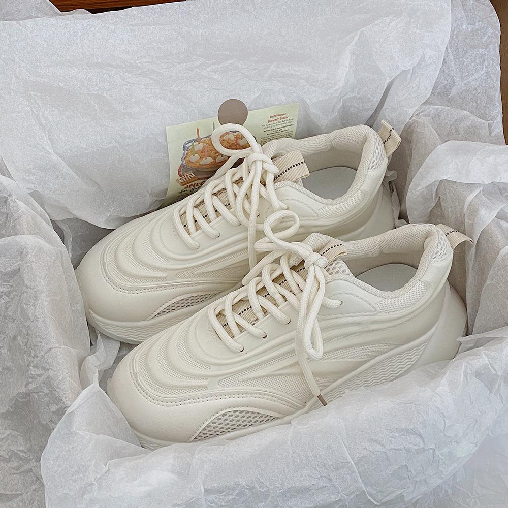 

Повседневная обувь на платформе с круглым носком, женская, новая весенне-летняя, ретро-тренд, амортизация, легкая, кроссовки для бега и спорта для учениц средней школы 40