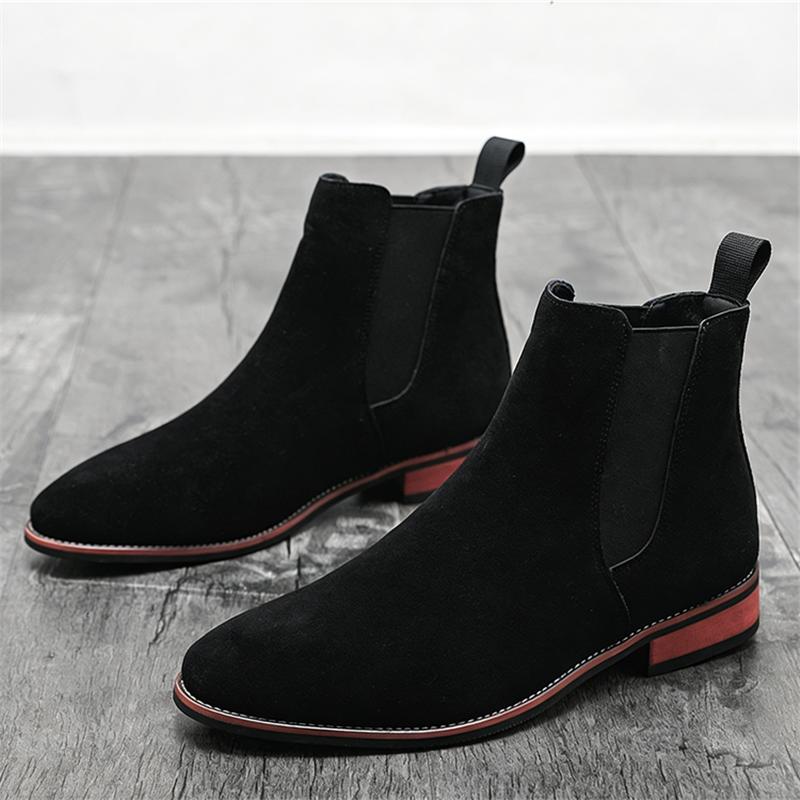 Trend New Designer Winter Fashion Suede Leather Chelsea Ankle Boots For Men Casual Luxury Brand Designer Shoes Zapatos Hombre