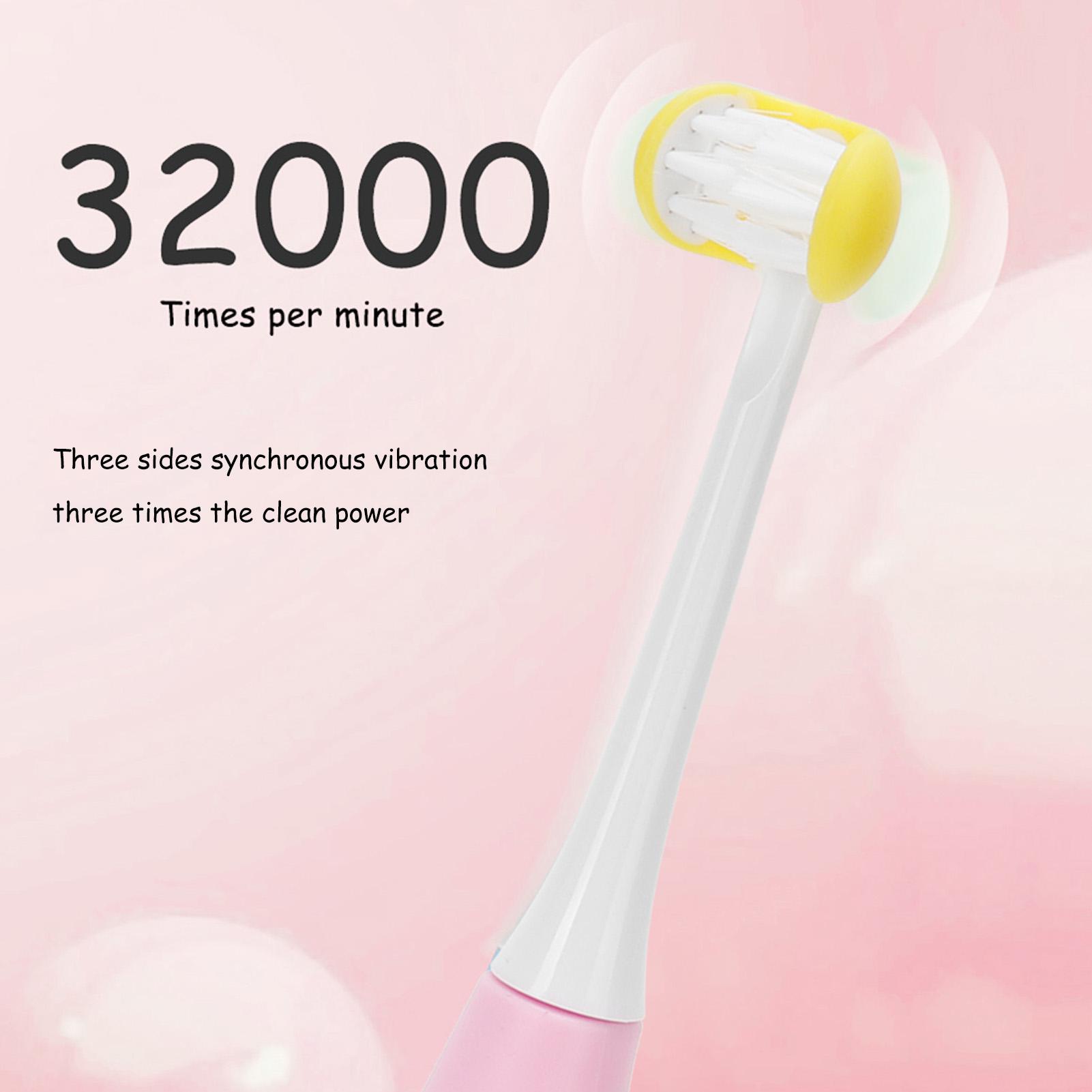 

Kids Toothbrush USB Charging Electric Toothbrush for Over 3 Years Old Children(Pink Yellow )