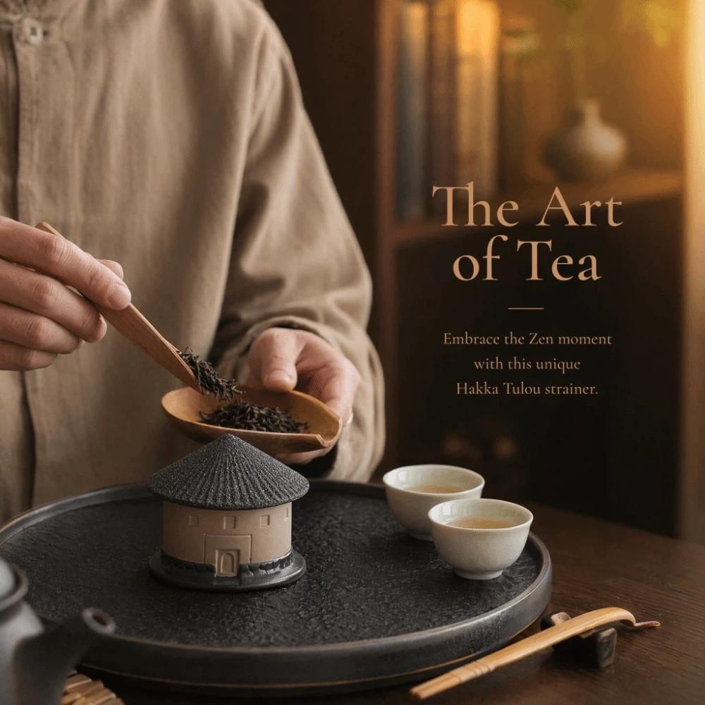 Non-Porous Hakka Tulou Tea Strainer Teas Ceremony Hakka Earth Buildings Coffee Drip Cup Tea Room